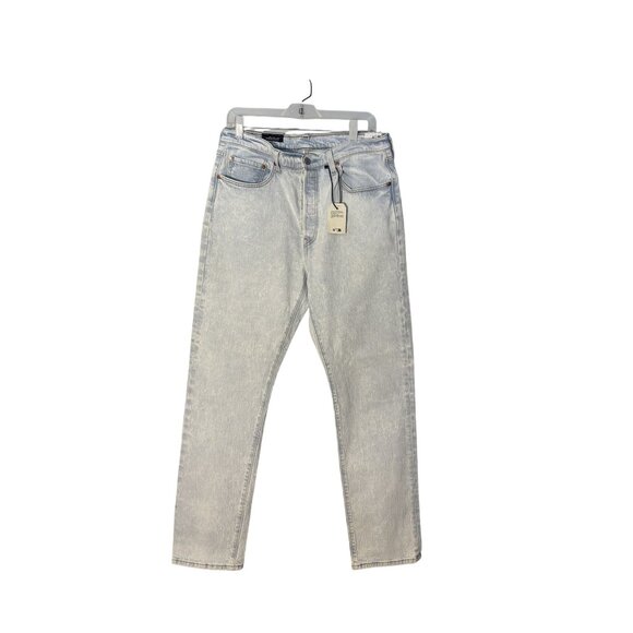 Levi's Denim - Levis Premium 501 Original Light Wash Denim Jeans Button Fly Straight Fit